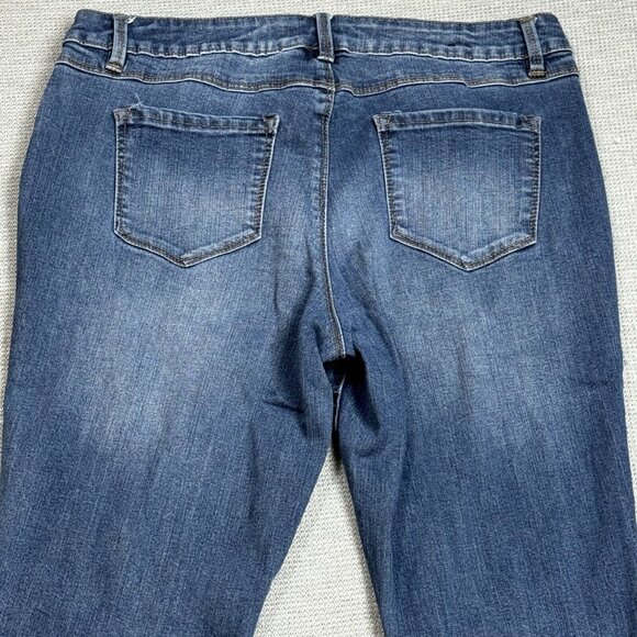 A&I Womens Blue Denim Jeans Slim Boot Mid Rise Medium Wash Stretch Size 12 - Picture 4 of 11